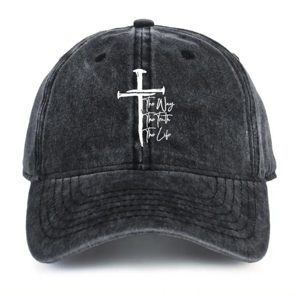 BASEBALL CAP Unisex Black "The Way, The Truth, The Life"